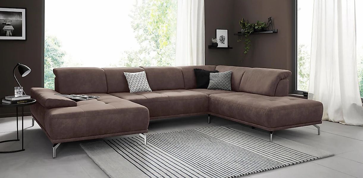 Home affaire Wohnlandschaft "Caluna" Inkl.Sitztiefenverstellung, wahlweise günstig online kaufen