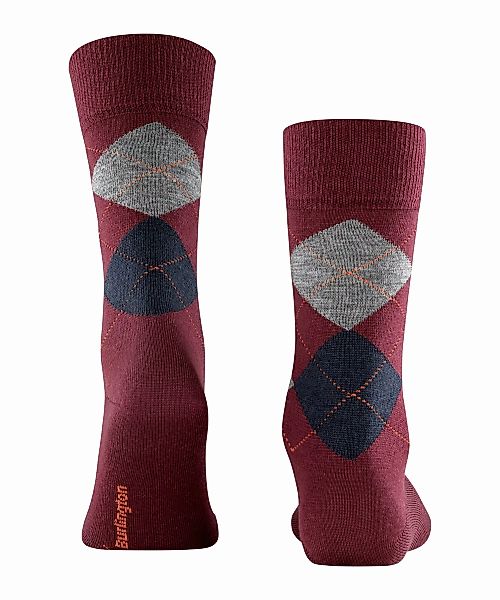Burlington Socken Bordeaux Rot mit Argyle-Muster günstig online kaufen