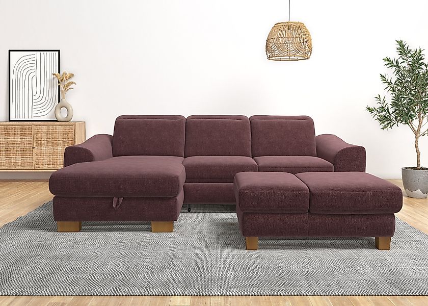 Home affaire Ecksofa "Dundee L-Form", wahlweise mit Kopfteilverstellung und günstig online kaufen