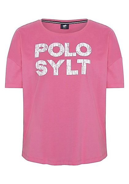 Polo Sylt Print-Shirt mit Pigment-Print im Label-Stil günstig online kaufen