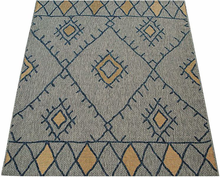 Paco Home Teppich "Kuba 124" rechteckig 4 mm Höhe Flachgewebe, Rauten Desig günstig online kaufen