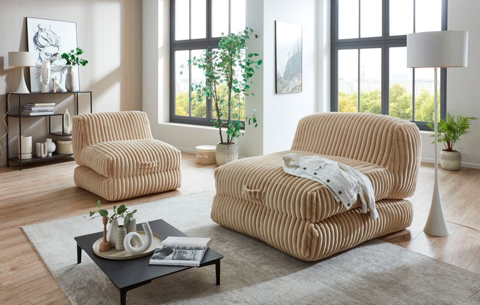INOSIGN XXL-Sessel "Pia" Loungesessel in Megacord, 2 Größen, Schlaffunktion günstig online kaufen