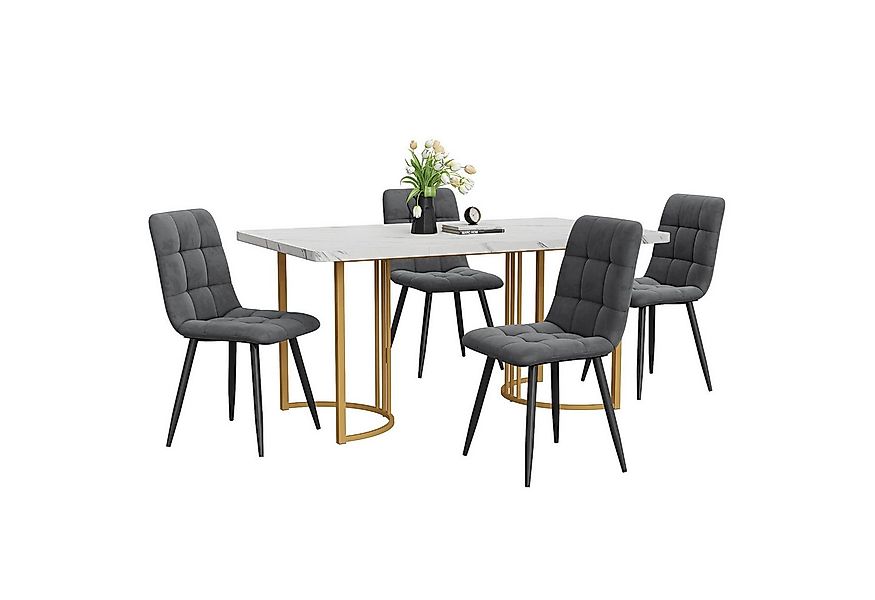 Flieks Essgruppe, (Set, 5-tlg., 140×80cm Tischplatte), Esstisch mit 4 Stühl günstig online kaufen