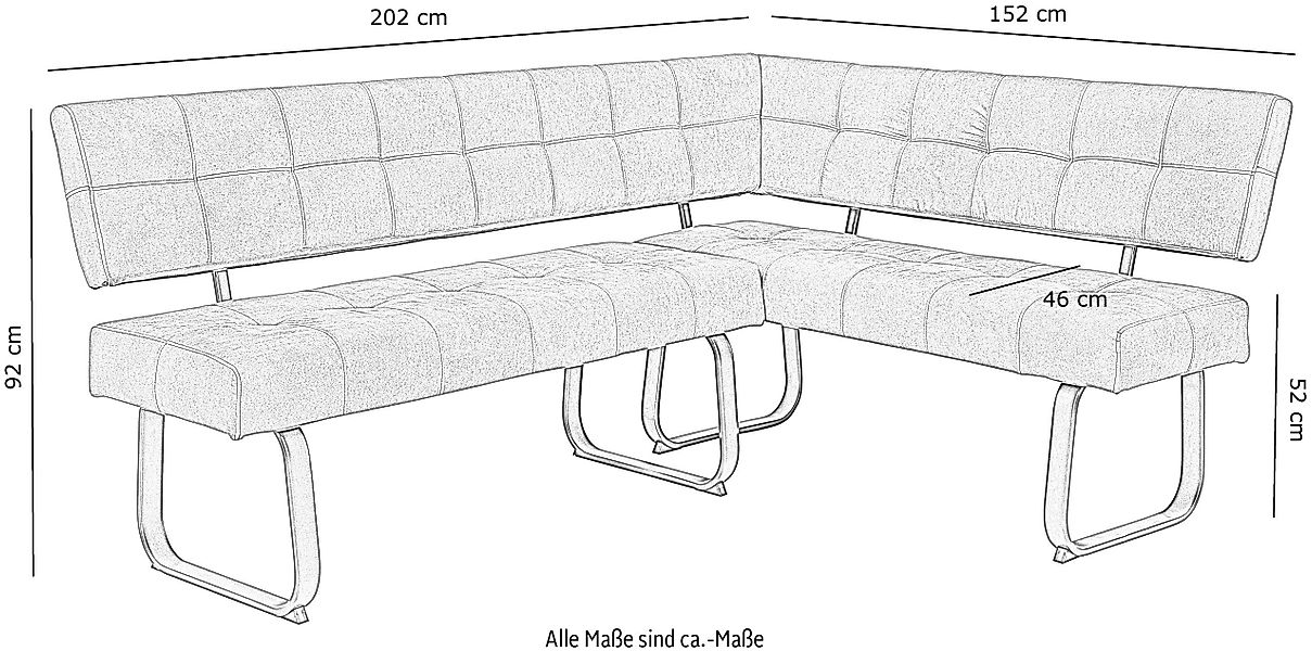 HELA Eckbank "LUISE Polsterbank Esszimmer", mit Federkern Polsterung günstig online kaufen