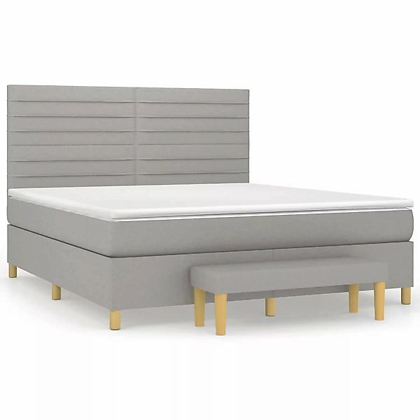 vidaXL Boxspringbett mit Matratze Hellgrau 180x200 cm Stoff1358360 günstig online kaufen