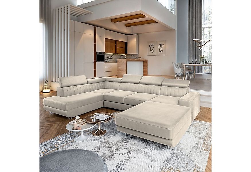 Masseno Ecksofa SIENA mit Schlaffunktion U-Form, Sofa mit Bettkasten günstig online kaufen