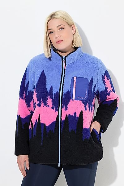 Ulla Popken Sweatjacke Fleecejacke Berge Stehkragen günstig online kaufen