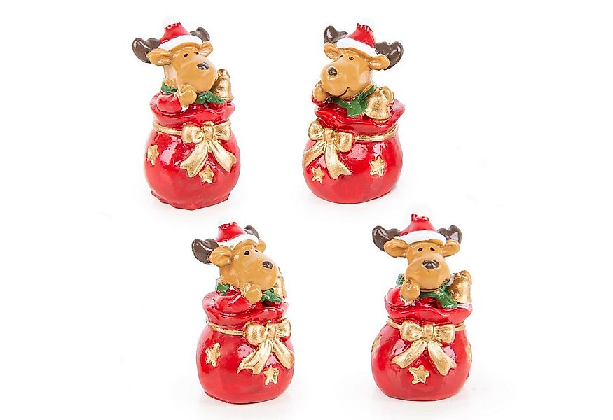 Logbuch-Verlag Dekofigur 4 kleine Rentiere rot braun Gold Weihnachten Gesch günstig online kaufen