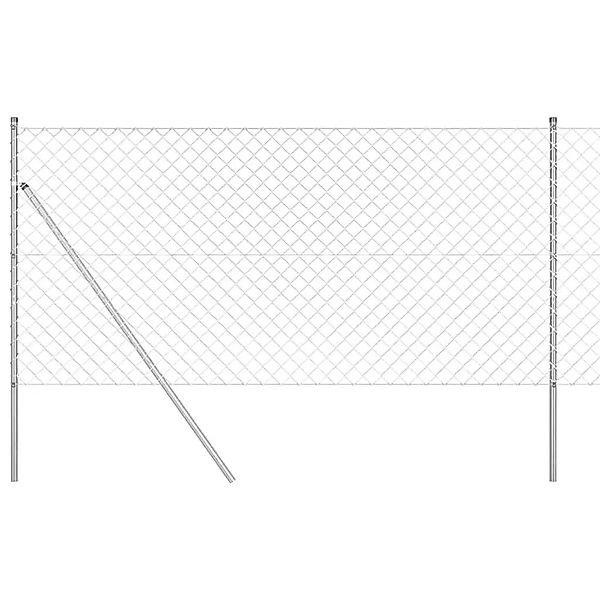 vidaXL Zaunpfosten Silber 25 x 1,2 m 60 x 60 mm Netz Stahl 3351145 günstig online kaufen