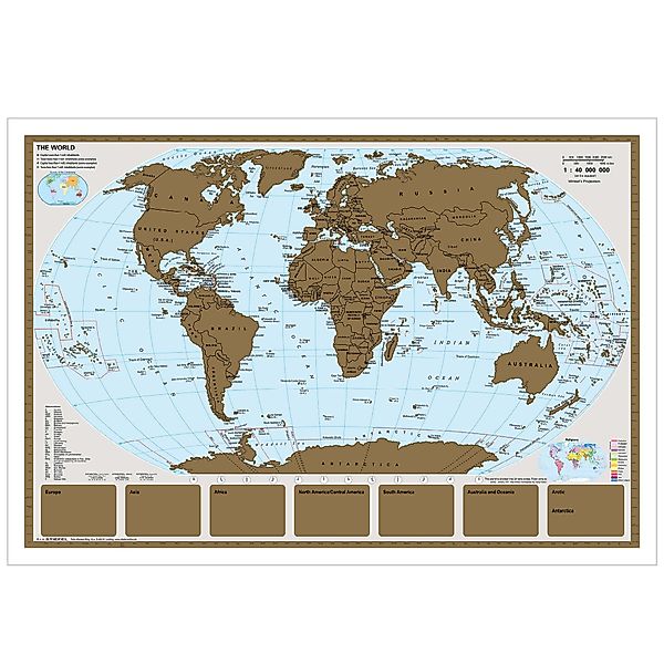 STIEFEL Poster Rubbelkarte/Scratchmap THE WORLD 95x66 günstig online kaufen