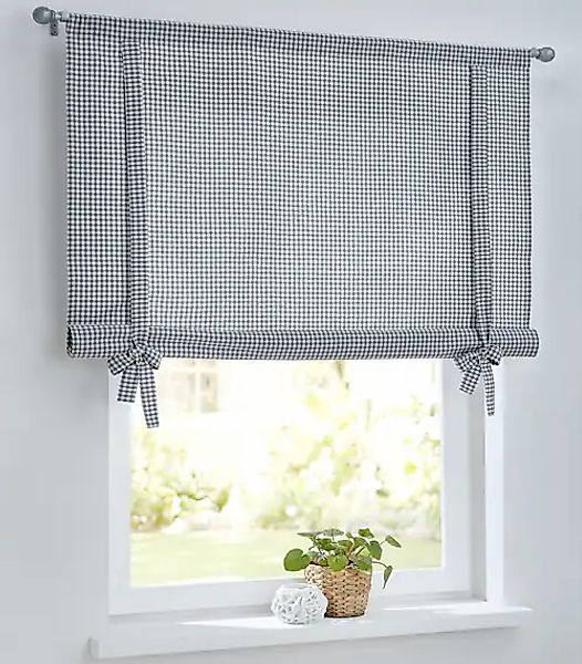 Kutti Bindegardine »Cottage Raffgardine«, (1 St.), kariert, Baumwolle, Stan günstig online kaufen