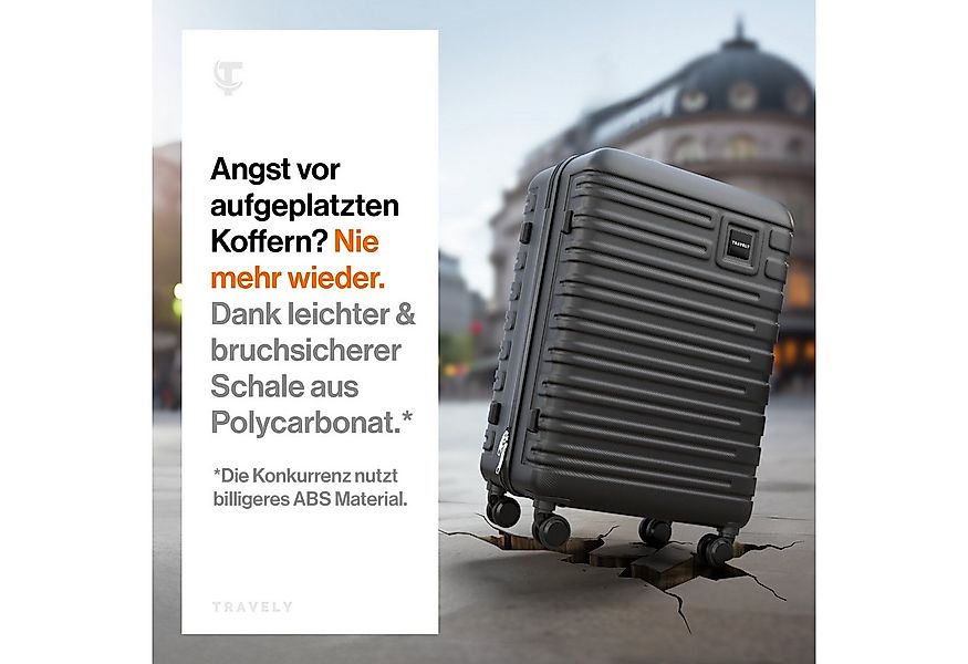 Travely Koffer Polycarbonat Koffer L 67cm - Reisekoffer, Hartschalenkoffer, günstig online kaufen