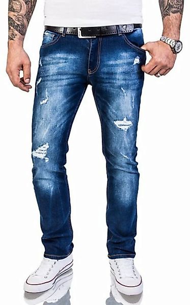 Rock Creek Slim-fit-Jeans Herren Jeans Stonewashed Blau RC-2142 günstig online kaufen