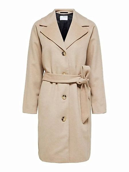 SELECTED Recyceltes Wollgemisch Mantel Damen Beige günstig online kaufen
