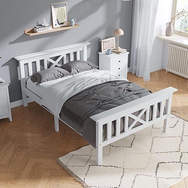 Flieks Massivholzbett, Einzelbett Kinderbett 90x200cm Kiefer günstig online kaufen