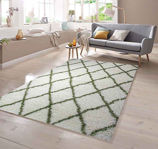 TeppichHome24 Teppich Shaggy Teppich in Creme günstig online kaufen