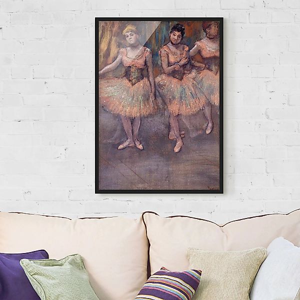 Bild mit Rahmen Kunstdruck - Hochformat Edgar Degas - Tänzerinnen vor Exerc günstig online kaufen