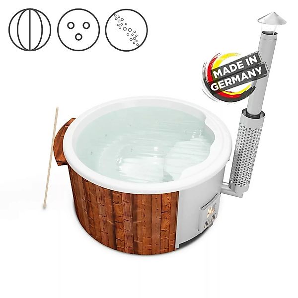 Holzklusiv Hot Tub Saphir 180 Thermoholz Spa Wanne Weiß günstig online kaufen