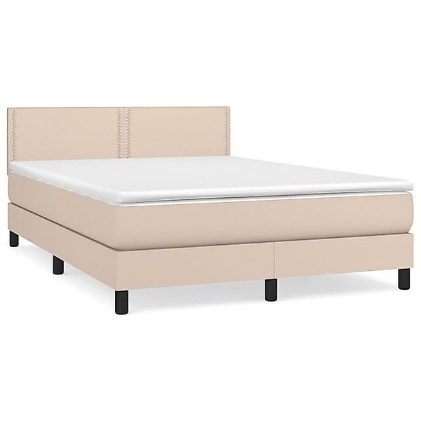 vidaXL Boxspringbett Matratze Cappuccino-Braun 140x190cm Kunstleder1371019 günstig online kaufen