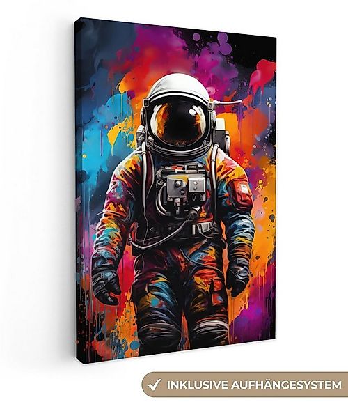 OneMillionCanvasses® Leinwandbild Astronaut - Graffiti - Schwarz - Farben, günstig online kaufen