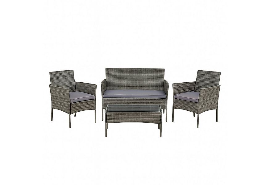 HTI-Living Gartenlounge-Set Gartenmöbel Grau 4-teiliges Set Wiebke, (Set, 4 günstig online kaufen