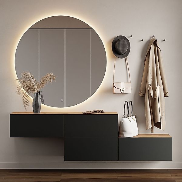 Planetmöbel Garderoben-Set Garderobenschrank Flur 140 cm, günstig online kaufen