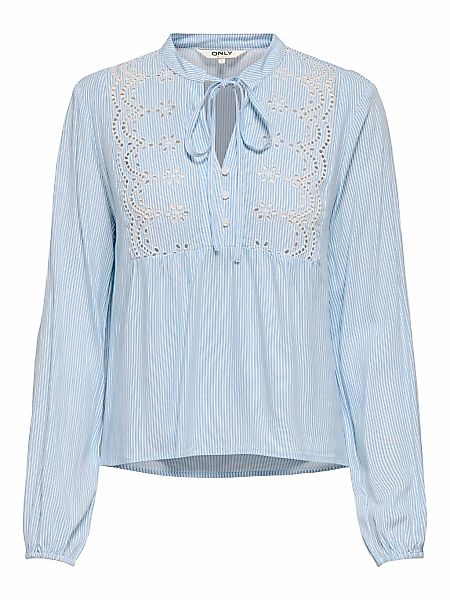 ONLY Langarmbluse "ONLLENNYO LS EMBROID V-NECK TOP NOOS WVN" günstig online kaufen