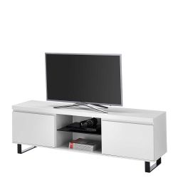 TV Lowboard Fernsehtisch in Weiß mit Türen günstig online kaufen