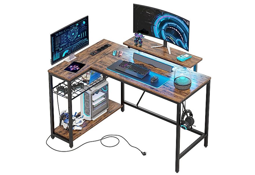 Bestier Gamingtisch L-förmiger Gaming Schreibtisch, 122x82cm Schreibtisch m günstig online kaufen