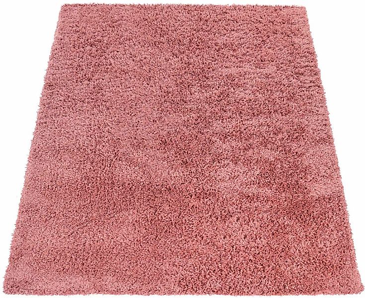 Paco Home Teppich "Twister 500" rechteckig 44 mm Höhe Uni Hochflor Shaggy m günstig online kaufen