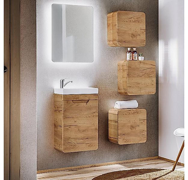 Lomadox Badmöbel-Set LUTON-56-CRAFT, (Spar-Set, 5-St., Waschtischunterschra günstig online kaufen