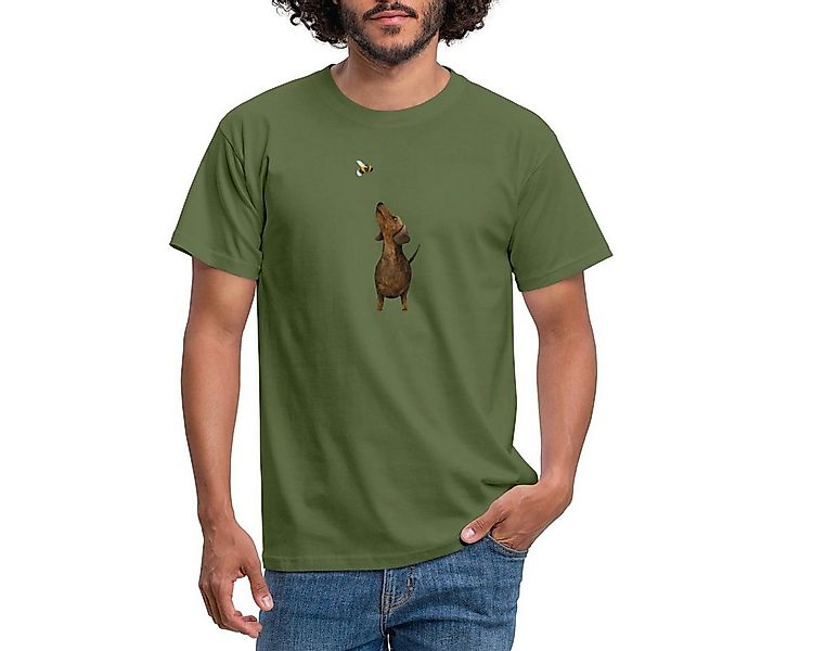 Spreadshirt T-Shirt Dackel mit Hummel Süßestes Dackel Geschenk Männer T-Shi günstig online kaufen