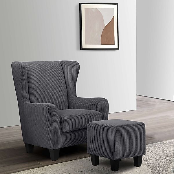 Home affaire Ohrensessel Chilly, Sessel mit Hocker (Set, 2-St., bestehend a günstig online kaufen