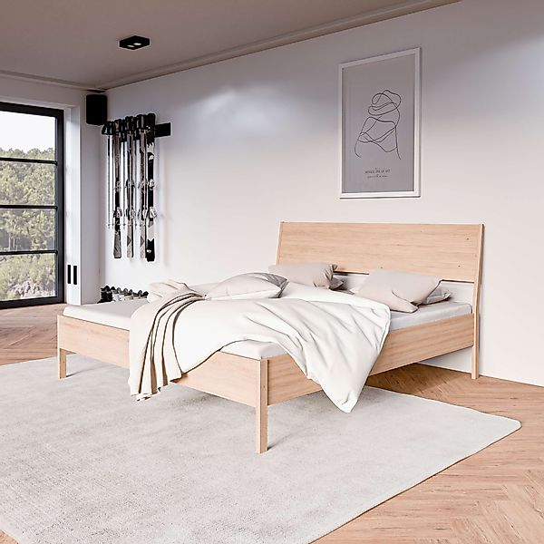 Home affaire Bett »Nord, Bettgestell, Eichefurnier« skandinavisches und min günstig online kaufen