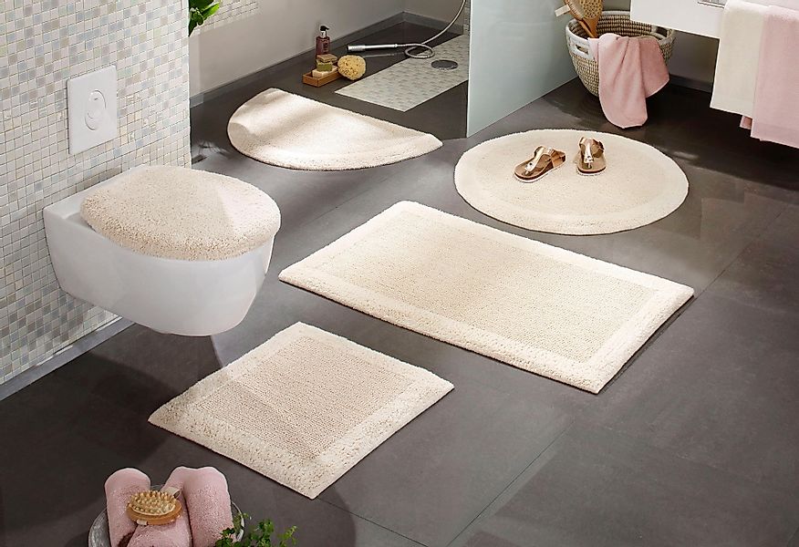 my home Badematte "Kapra, Badvorleger, Badezimmer Teppich" Höhe 14 mm beids günstig online kaufen