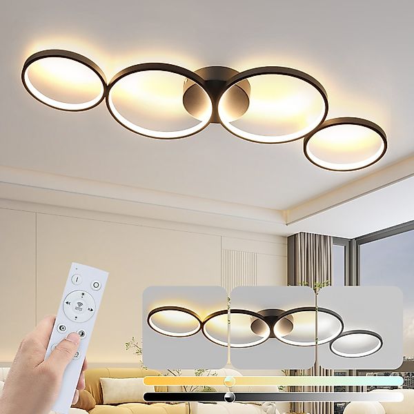 Nettlife LED Deckenleuchte Schwarz 4 Flammig günstig online kaufen