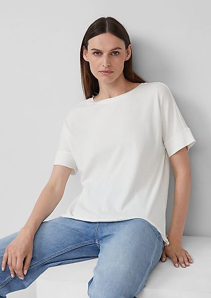 s.Oliver Shirttop Gewaschenes T-Shirt mit Ziernähten günstig online kaufen