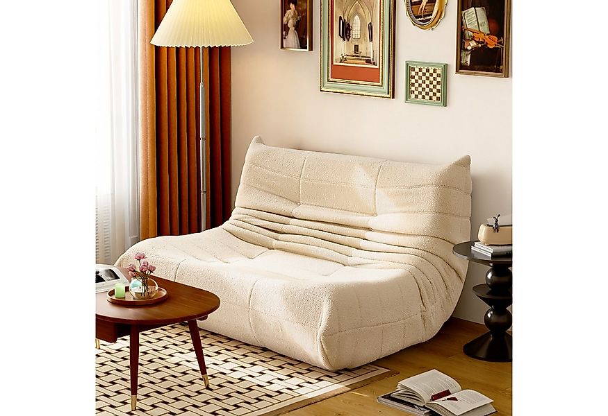 HAUSS SPOLE Sitzsack 2-Sitzer Lazy-Sofa aus Teddy-Samt, modernes Design, Wo günstig online kaufen