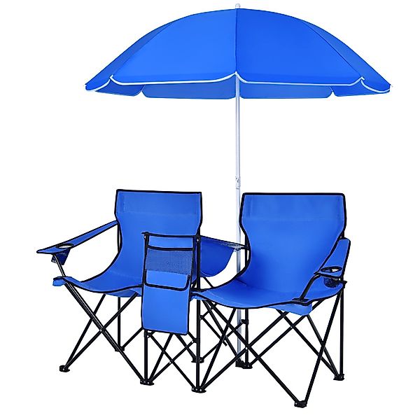 COSTWAY Campingstuhl, mit Sonnenschirm, Getränkehalter & günstig online kaufen