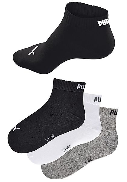PUMA Kurzsocken "PUMA UNISEX QUARTER PLAIN 3P" 3 Paar tlg. Atmungsaktiv, Ri günstig online kaufen
