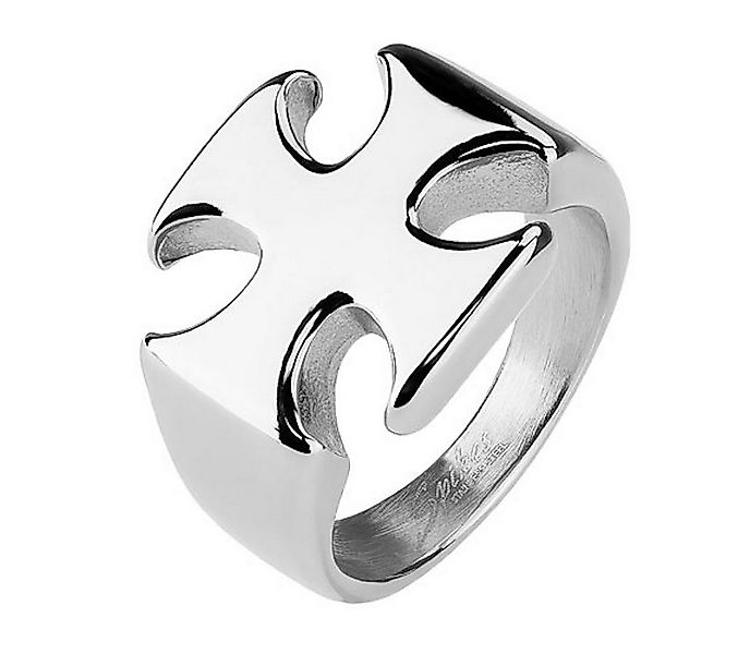 Taffstyle Fingerring Herren Edelstahl Ring Kreuz Design massiv Biker Rocker günstig online kaufen