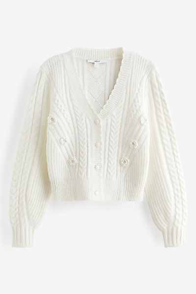 Next Strickjacke Strickjacke mit Blumenmotiv und günstig online kaufen