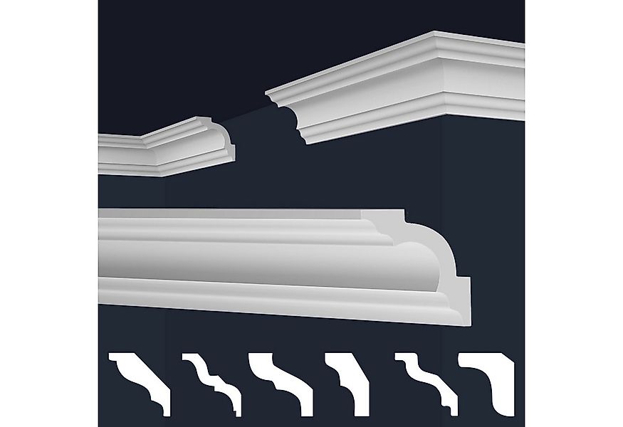 marbet design Stuckleiste E-25, Maxi-Sparpaket, XPS Styropor weiß - Deckenl günstig online kaufen