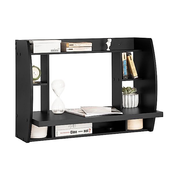 SoBuy Wandtisch Schreibtisch mit Ablagen Computertisch 82x60x39cm Schwarz F günstig online kaufen