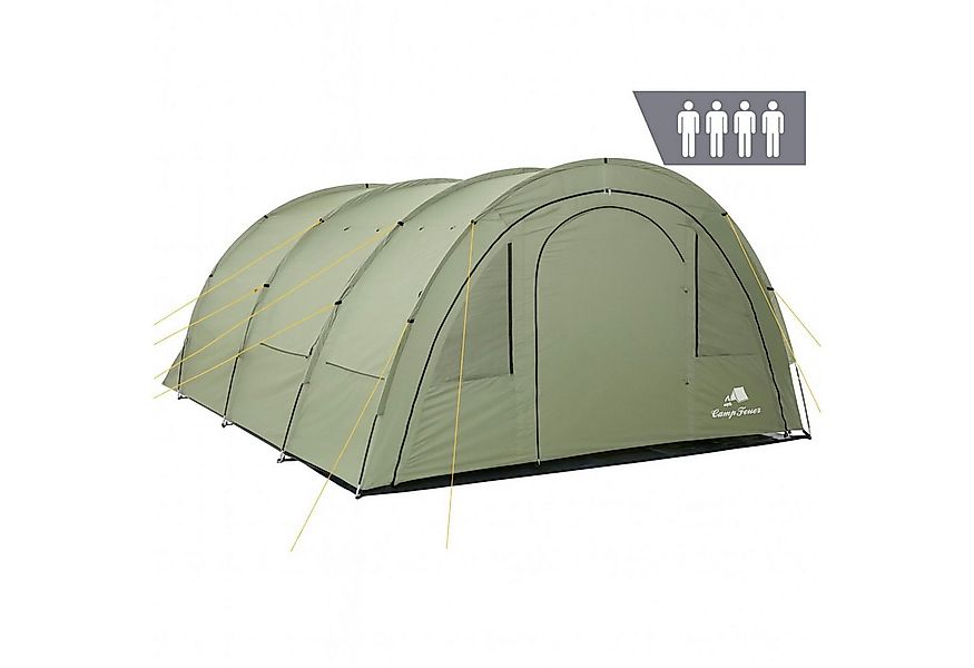 CampFeuer Tunnelzelt Zelt Multi für 4 Personen, Olivgrün, Tunnelzelt mit Vo günstig online kaufen