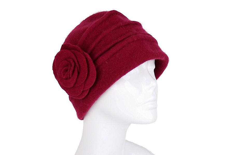 MIRROSI Filzhut Damen Wollfilzhut Wollhut mit Blumen 100% Schurwolle günstig online kaufen