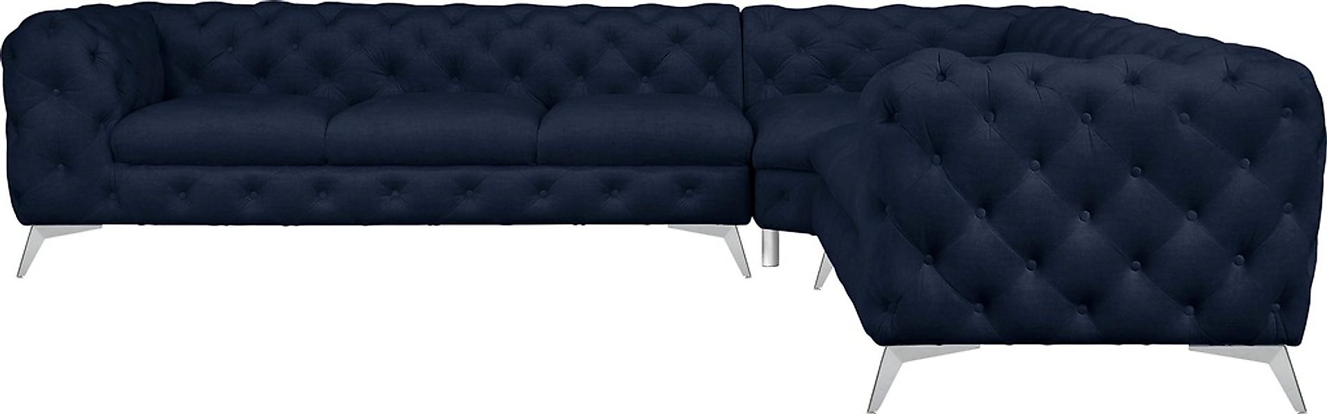 Leonique Chesterfield-Sofa "Ecksofa GLYNIS L-Form mit Wellenunterfederung, günstig online kaufen