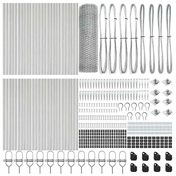 vidaXL Zaunpfosten Silber 100 x 0,6 m 25 mm Maschen Stahl 3353441 günstig online kaufen