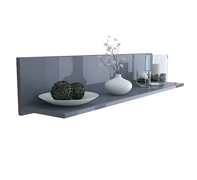 Vladon Wandregal Skadu, Schweberegal, Grau Hochglanz (97,5 x 18,5 x 18,5 cm günstig online kaufen