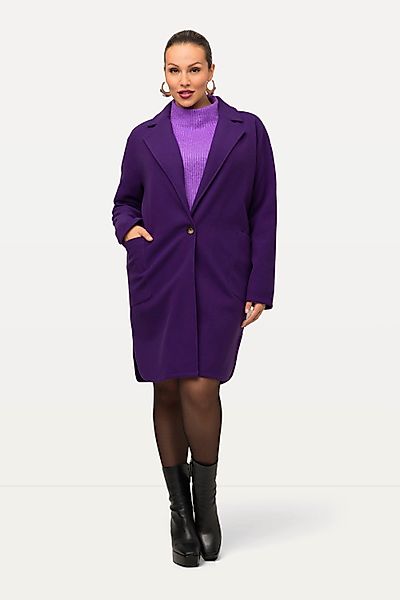 Ulla Popken Sweatjacke Sweatmantel Reverskragen Oversized günstig online kaufen